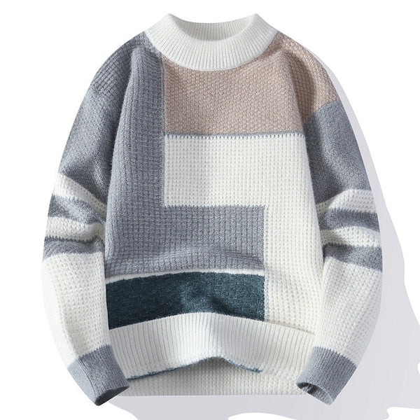 Men's Fleece-lined Thickened Knitting Bottoming sweater
