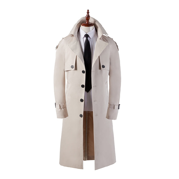 Super Long Over The Knee Slim Business Casual Men's Trench Coat