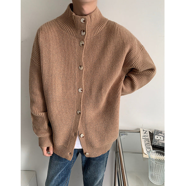 Pure Color Simple Knit Cardigan sweater for youth