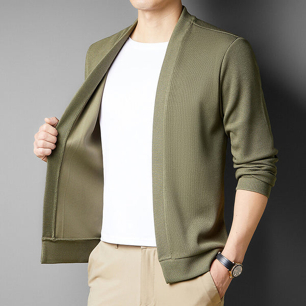 Two-piece Men's Long-sleeved Knitted Cardigan sweater