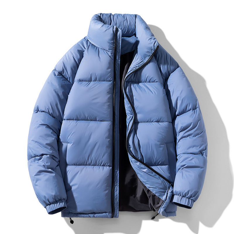 Pine Solid Color Stand Collar Winter Men's Cotton Jacket