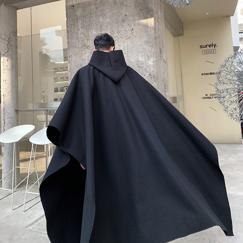 Dark Wind Loose Bat-style Cape Jacket Men's Hip-hop Fashion Casual Windbreaker coat