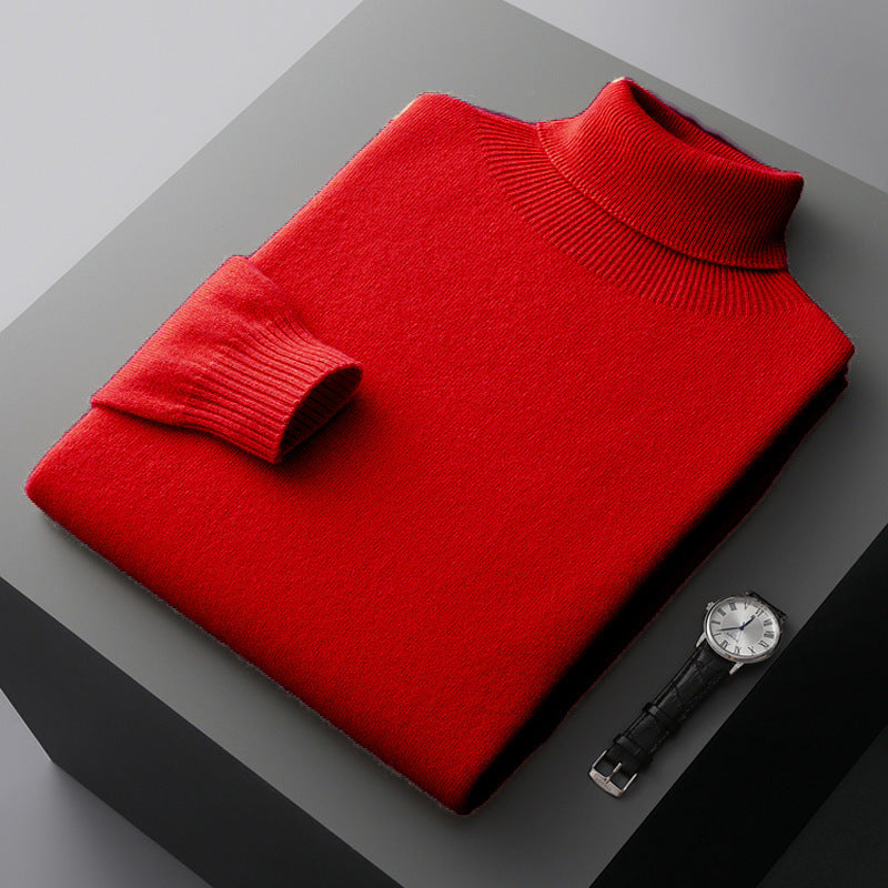Men's High Lapel Pullover Autumn And Winter Loose Knitted sweater