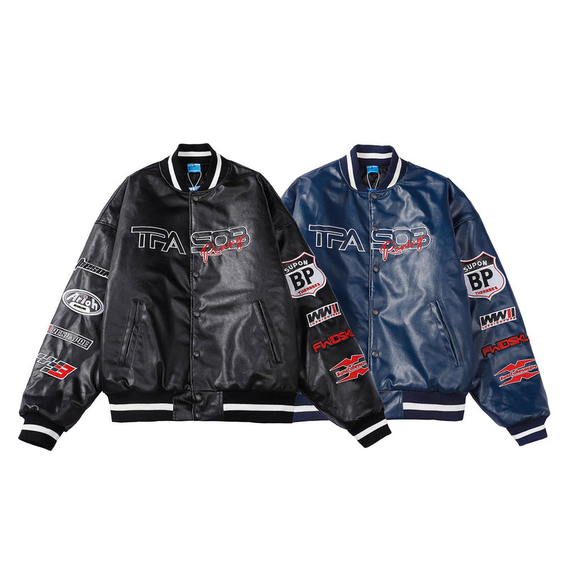Men Loose Locomotive Flight Jacket
