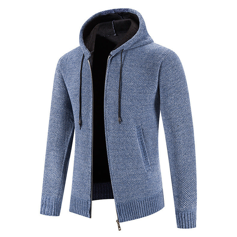 Velvet Sweater Zipper Cardigan Slim Jacket Coat