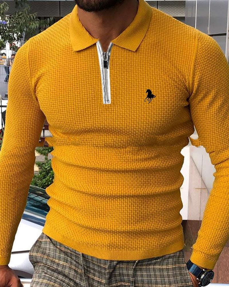 Casual Lapel Pullover Digital Printing sweater For Men