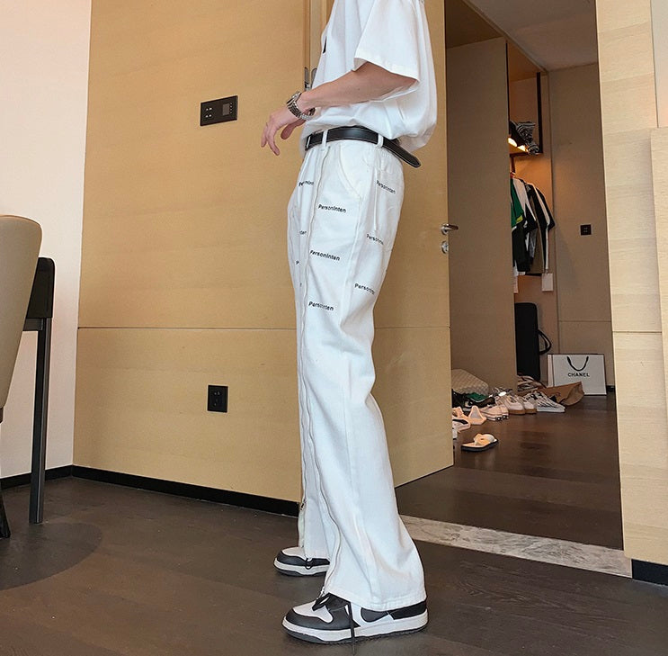 Design Niche Side Zipper-breasted pants