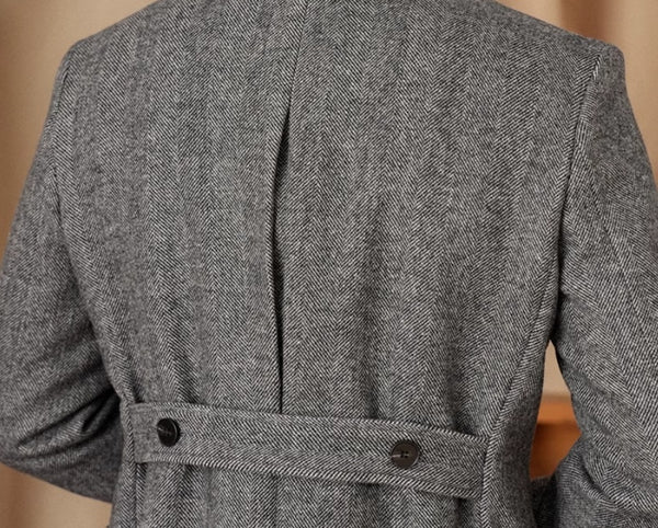 Wool Herringbone Italian Double-row Polo trench Coat