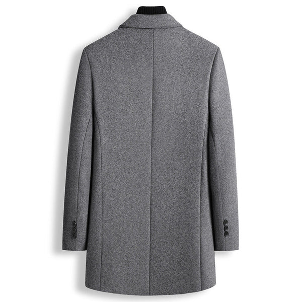 Men's Blazer Collar Single Breasted Wool Jacket