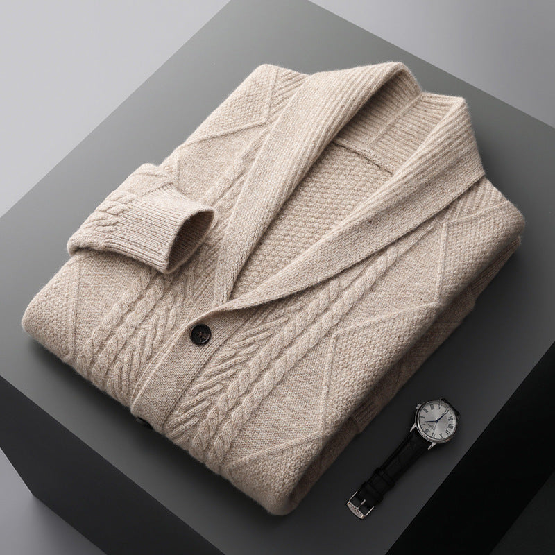 Men's Half Turtleneck Button Cashmere Coat