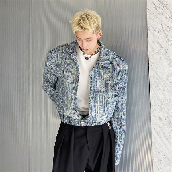 Men's High-waisted Loose Textured Jacket