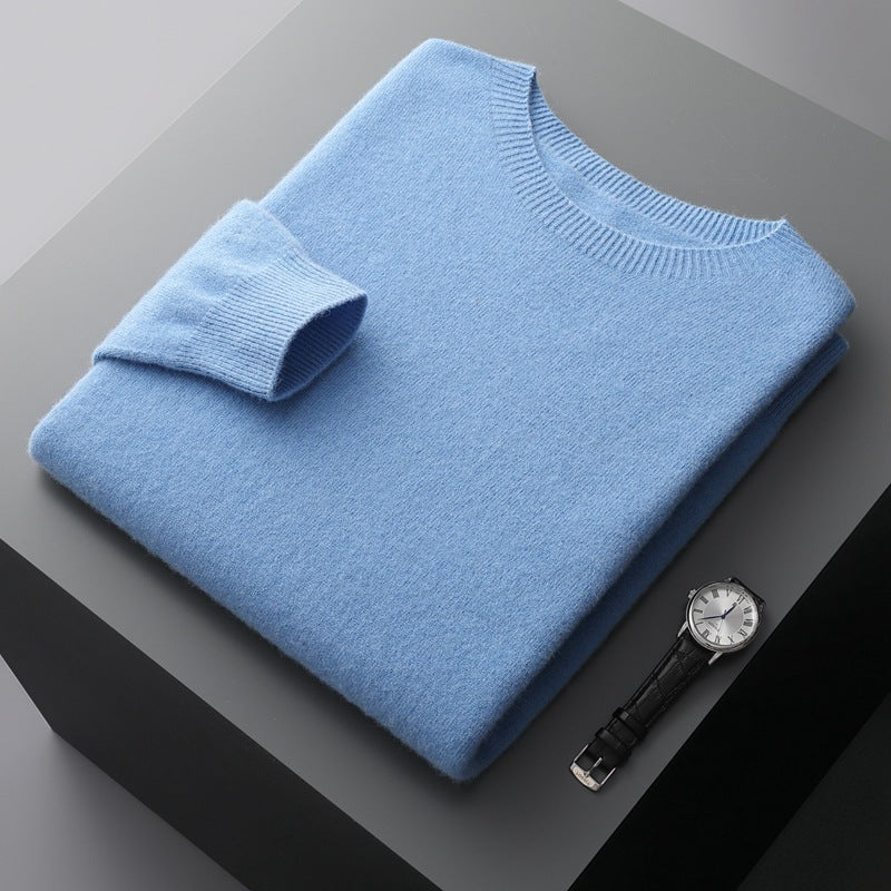 Men's Round Neck Basic Inner Match Thin Middle-aged And Elderly Bottoming Sweater