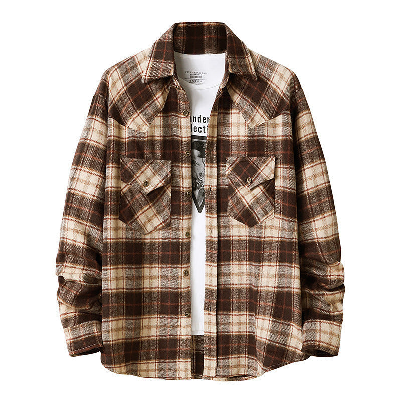 Hanging Shot Flannel Plaid Shirt Jacket