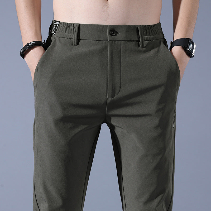 Summer Thin Ice Silk Smooth Stretch Casual Pants