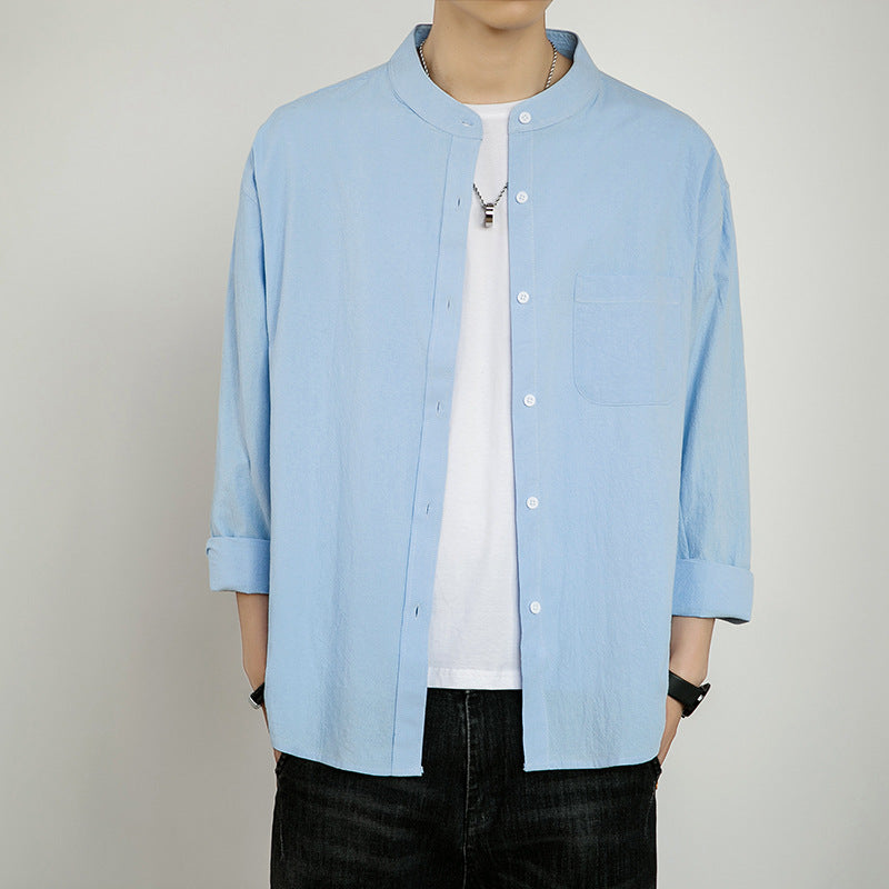Men's New Cotton Solid Color shirt