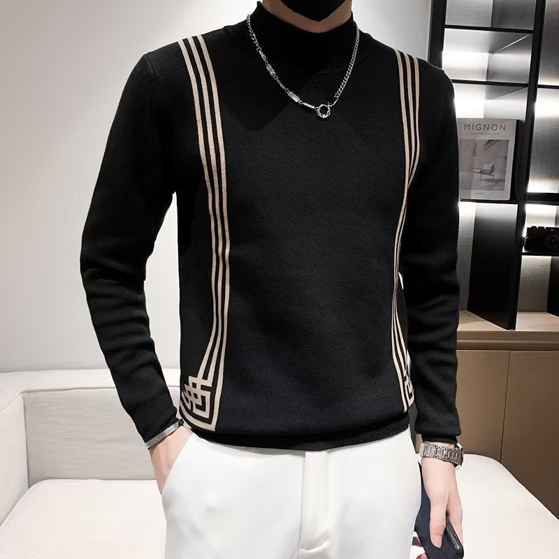 Retro Fashion Slim Half-turtleneck Sweater For Youth
