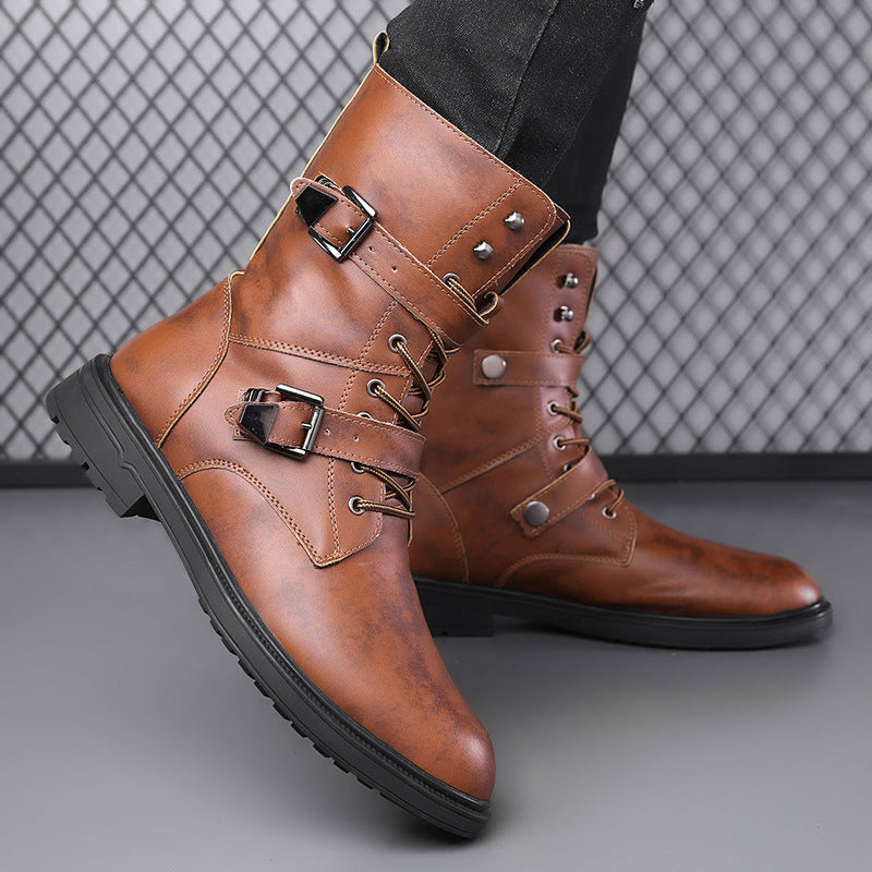 Plus Size Retro Wide Last Toe Holder Denim Style boots