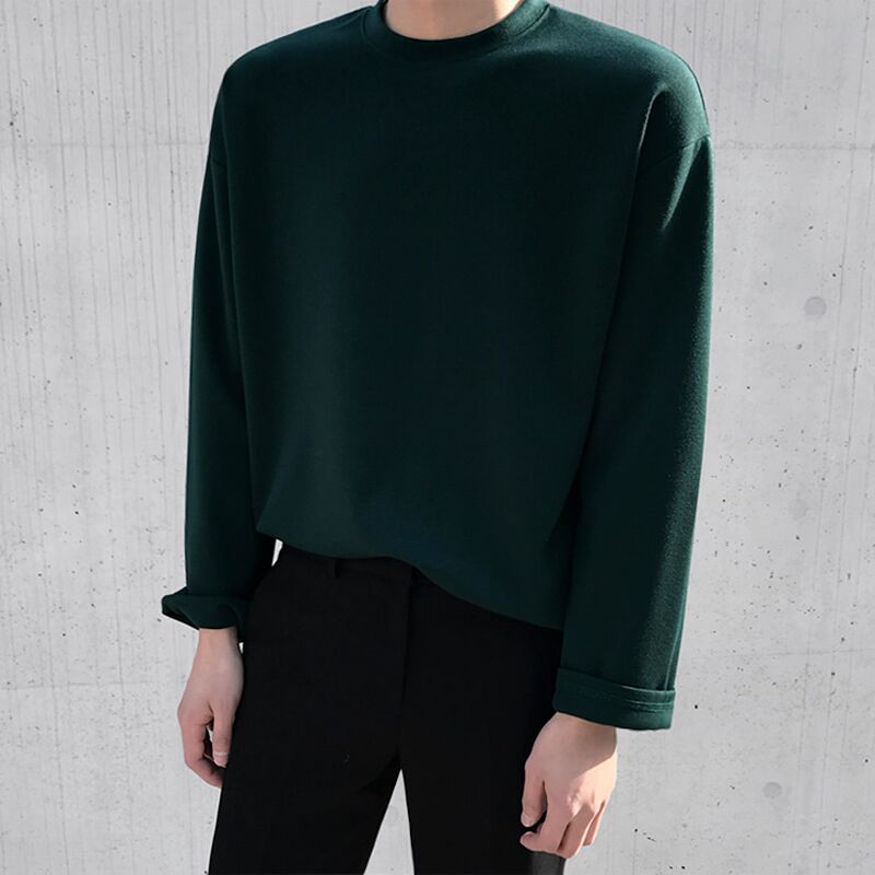 Trendy Loose Fitting Casual Round Neck Bottoming Shirt