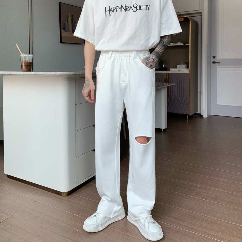 Men's Simple Wide Leg Straight Loose Casual Sweatpants