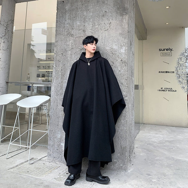 Dark Wind Loose Bat-style Cape Jacket Men's Hip-hop Fashion Casual Windbreaker coat
