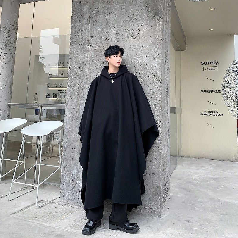 Dark Wind Loose Bat-style Cape Jacket Men's Hip-hop Fashion Casual Windbreaker coat