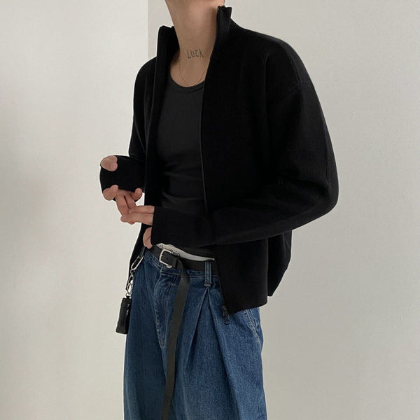 Loose Stand Collar Lazy Mock Neck Sweater