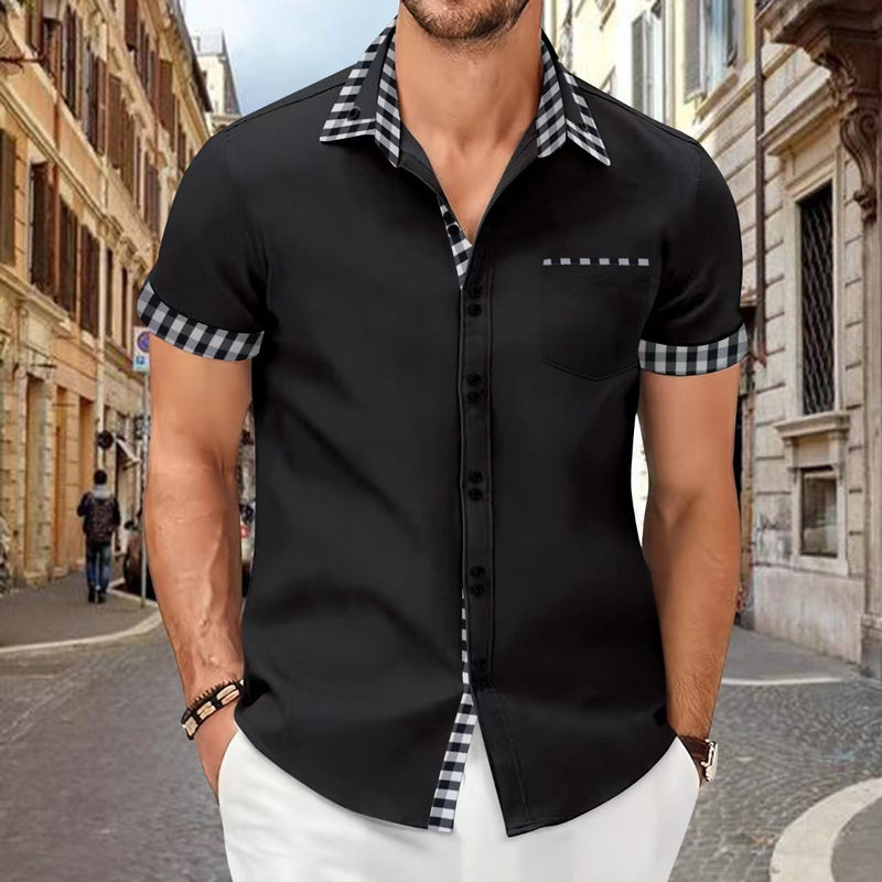 Men's Casual Pocket Stitching Contrast shirt