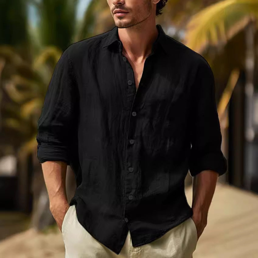 Men's Casual Solid Color Plus Size Shirt