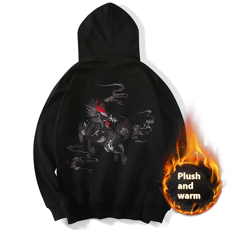 3D Printed Loose Plus Size Hooded Sweater Men