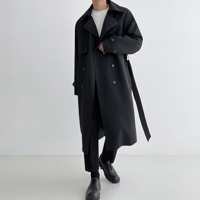 Men's Mid-length Loose Double-breasted Trench Coat