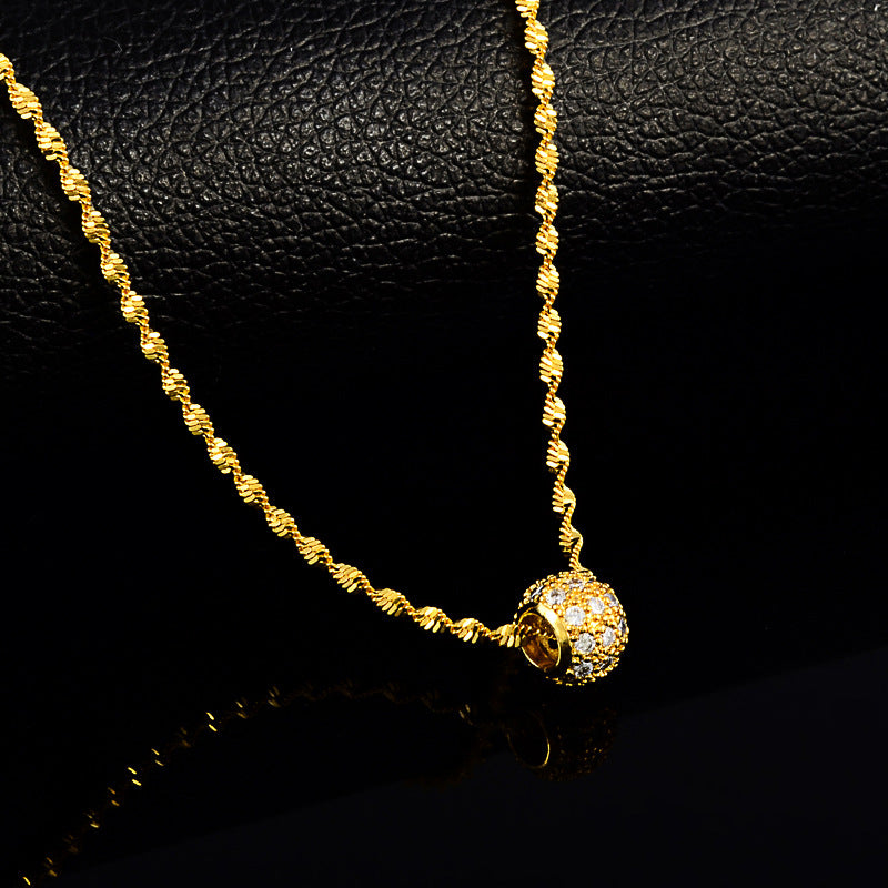 High-end Atmosphere Necklace 24k Gold Plated Bead Necklace