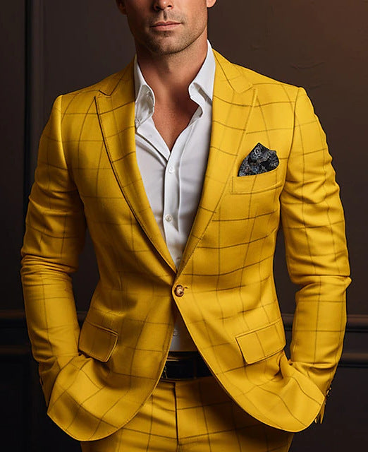 Men's Casual Slim Spring Striped Suit Jacket