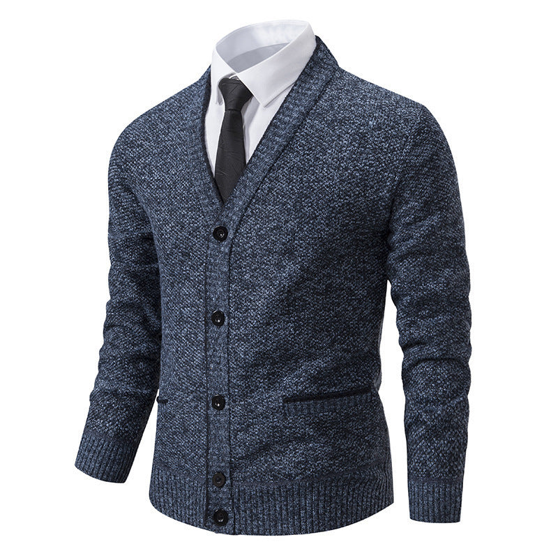 Casual Fleece-lined Cardigan Long Sleeve Sweater