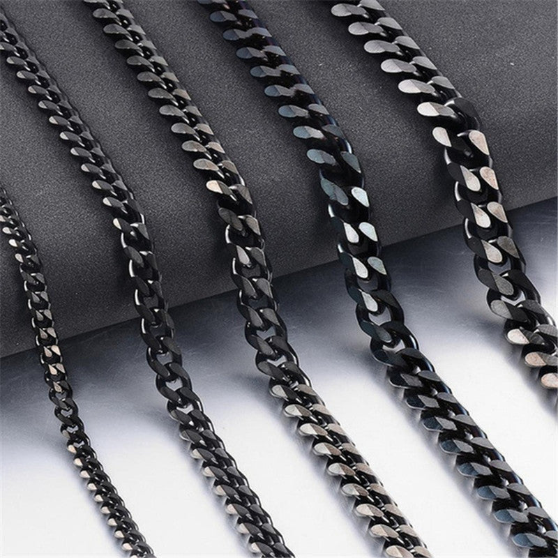 Six-sided Grinding Cuban Titanium Steel Necklace