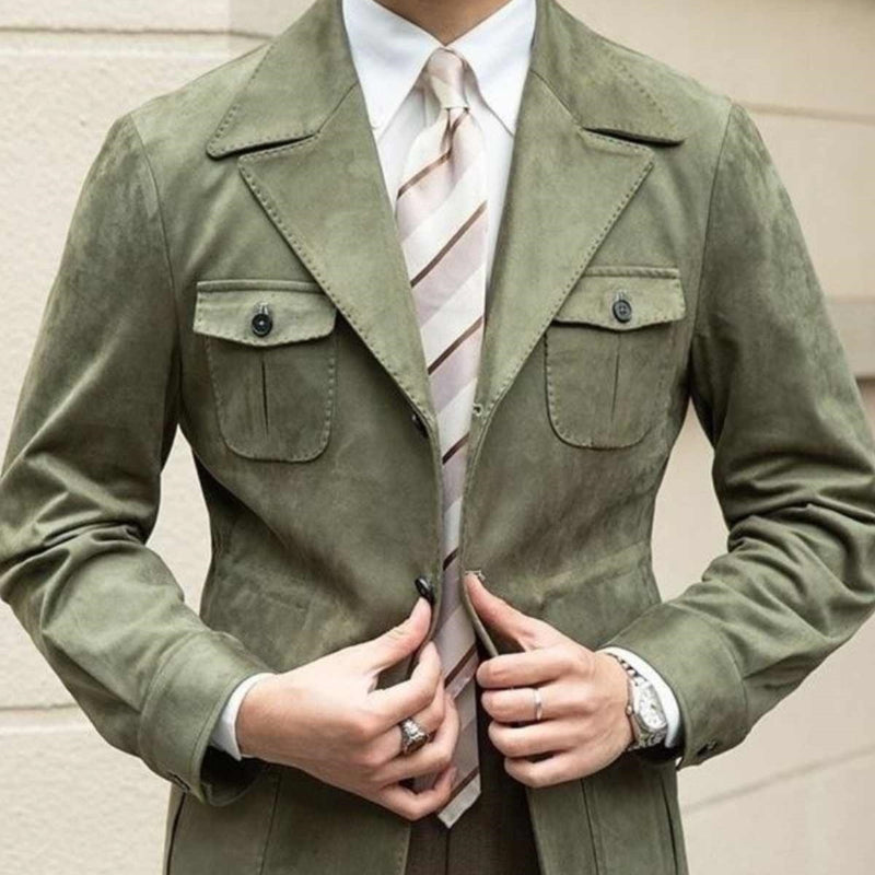 Vintage Multi-pocket Men's Italian Casual Plankton Handsome Trench Coat