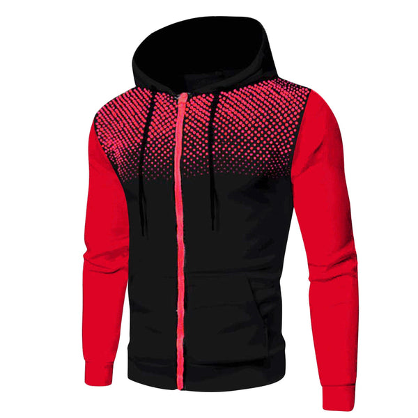 Men's Zipper Hooded Panel Sweatshirt