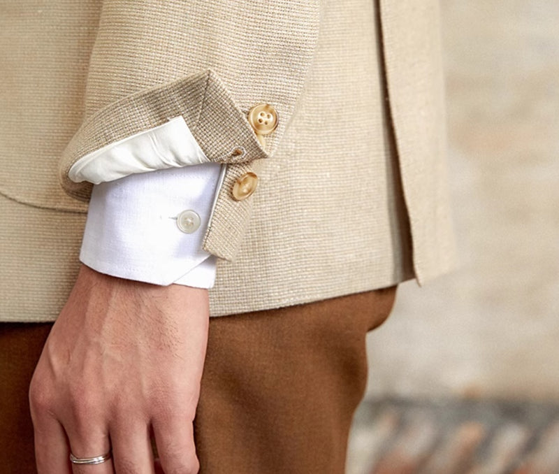 Commuter Cotton And Linen Textured Single-breasted Suit British Breathable blazer