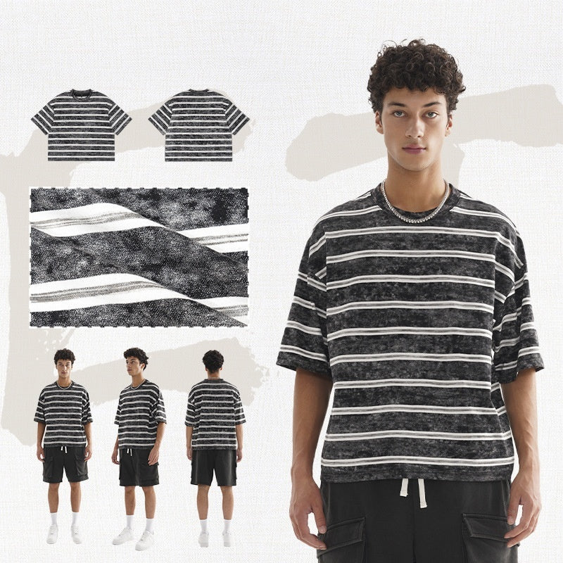 Retro Style Striped Loose T-shirt