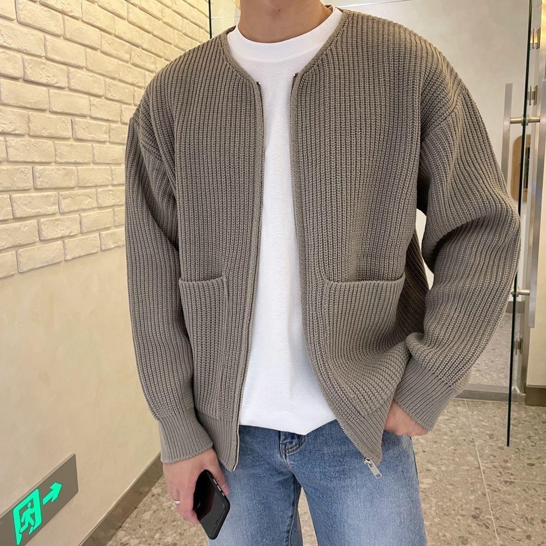 Knitted Cardigan Men's Sweater