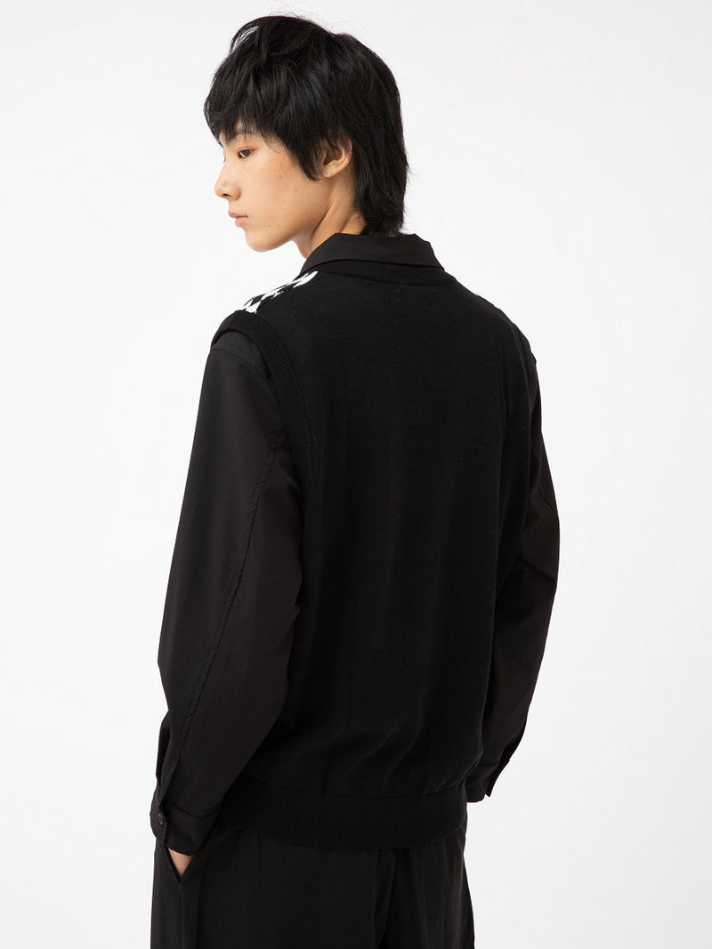 Japanese Retro V-neck Sweater Vest Abstract
