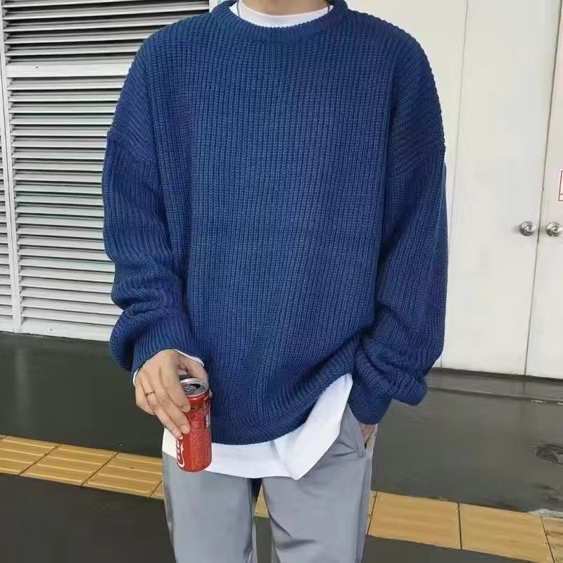 Loose Casual Retro Crew Neck Sweater