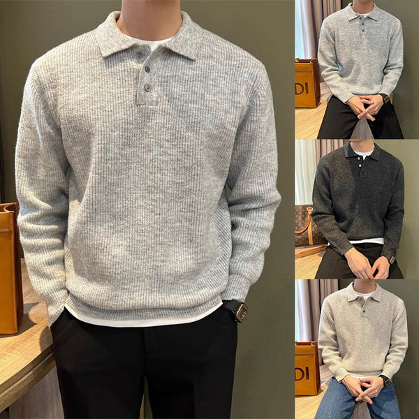 Lapel Knitwear Men's Business Sweater