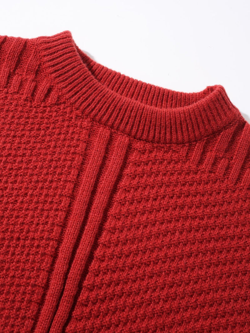 Men's Solid Color Long Sleeve Round Neck Sweater