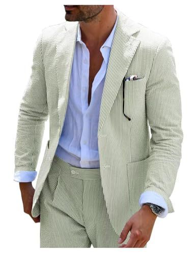 Men's Two-piece Suit Seersucker Summer suit