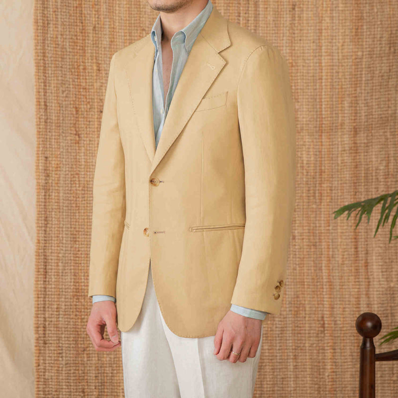 Linen Cotton Half Lining Lightweight Casual Breathable Suit