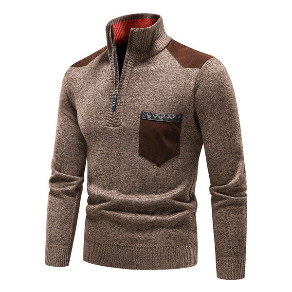 Plush Thickened Pullover Zipper Sweater