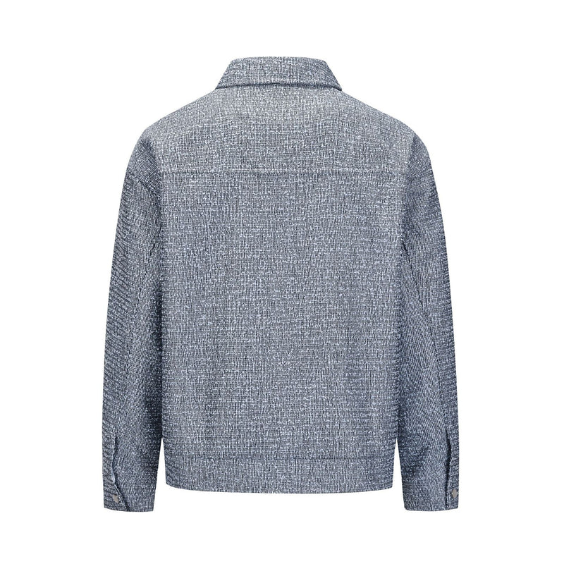 Fashion Tweed Woven Couple Casual Men's Jacket