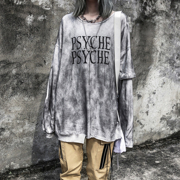 High Street Fashion Distressed Dirty Color Thin Sweater