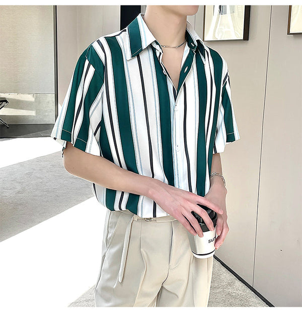 Loose Casual Ruffian Handsome shirt men