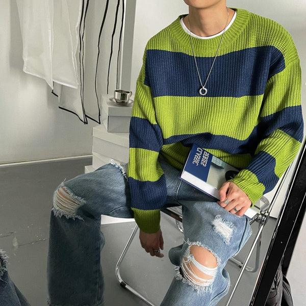 Striped Loose And Lazy Style Sweater
